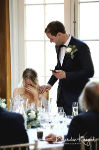 tearful bride at groom speech